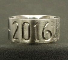 Mallard ducks in cypress trees on a single line duck band