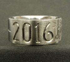 Mallard ducks in cypress trees on a single line duck band