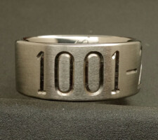 Engraved titanium ring with wedding date