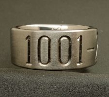 Engraved titanium ring with wedding date