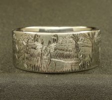 10mm titanium ring of the a deer and the jumping bass