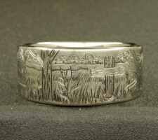 10mm titanium ring of the a deer and the jumping bass