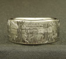 10mm titanium ring of the a deer and the jumping bass