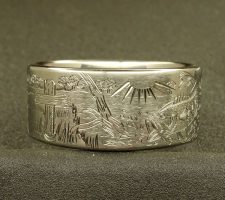 10mm titanium ring of the a deer and the jumping bass