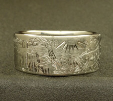 10mm titanium ring of the a deer and the jumping bass