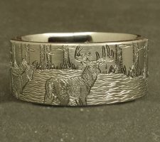 Duck band and a deer ring with cypress trees