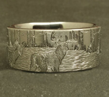 Duck band and a deer ring with cypress trees