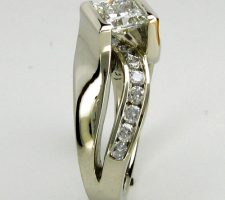 14k white gold custom diamond ring