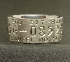 3 line duck band wedding ring with seam line