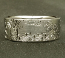 Pintail ducks in a corn field with a sweetheart tree on a 2 line duck band with a fishhook infinity dash