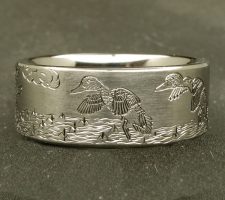 Pintail ducks in a corn field with a sweetheart tree on a 2 line duck band with a fishhook infinity dash