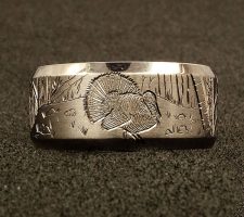 Beveled edge 10mm titanium turkey deer ring