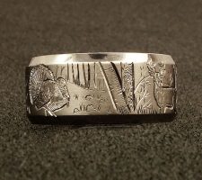 Beveled edge 10mm titanium turkey deer ring