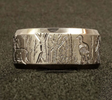 Beveled edge 10mm titanium turkey deer ring