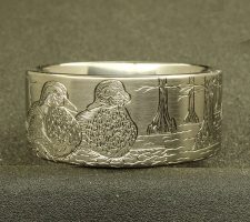 10mm titanium wood duck ring