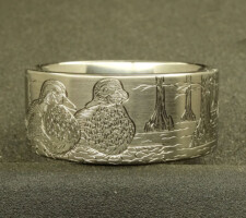 10mm titanium wood duck ring