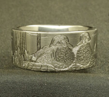 10mm titanium wood duck ring