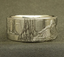 10mm titanium wood duck ring