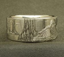 10mm titanium wood duck ring