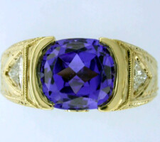 14k gold Tanzanite and Diamond ring