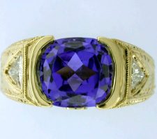 14k gold Tanzanite and Diamond ring