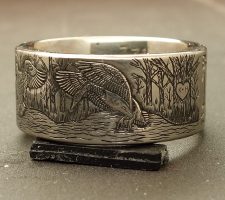 Three line duck band with artwork